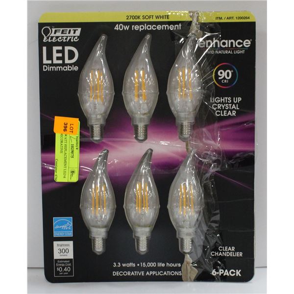 FEIT 40WATT REPLACEMENT LED 6 PACK DECORATIVE