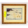 FRAMED SIGNED PRINT FANTASY'S LADY W/ POLAR BEARS