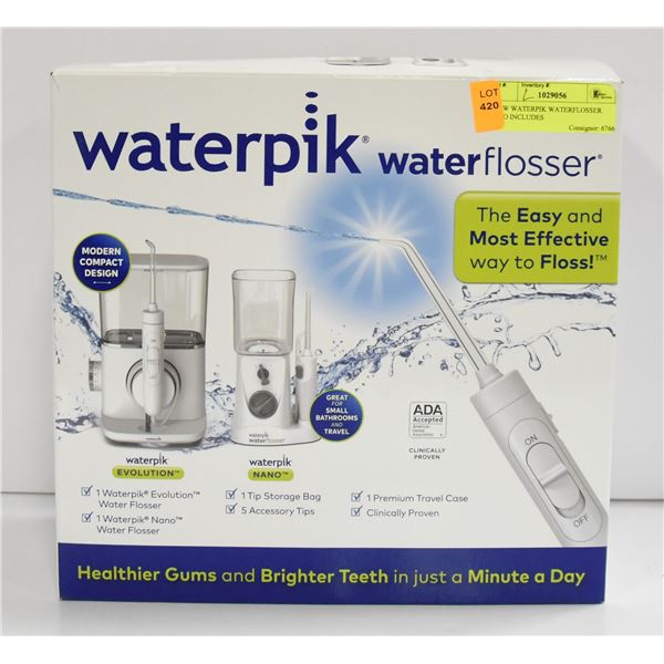 NEW WATERPIK WATERFLOSSER DUO INCLUDES