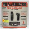 Image 1 : NEW FEIT RECHARGEABLE 3 PIECE LED FLASHLIGHT SET