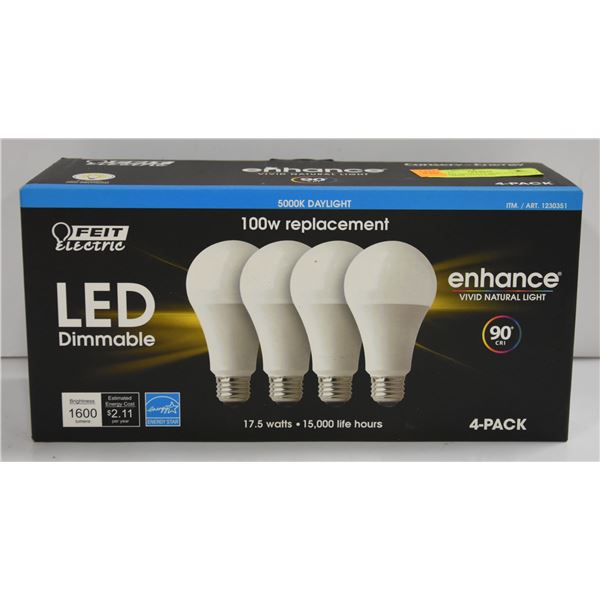 FEIT LED 100 WATT REPLACEMENT 4 PACK 5000K DAYLIGH
