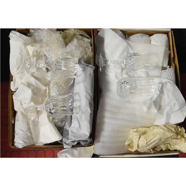 2 BOXES OF ASSORTED CRYSTAL GLASSWARE