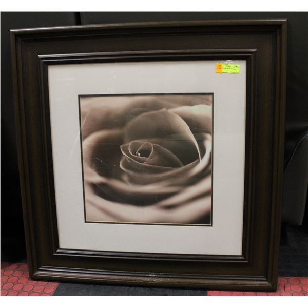 FRAMED ROSE IMAGE PRINT APPROX 32" X 32"