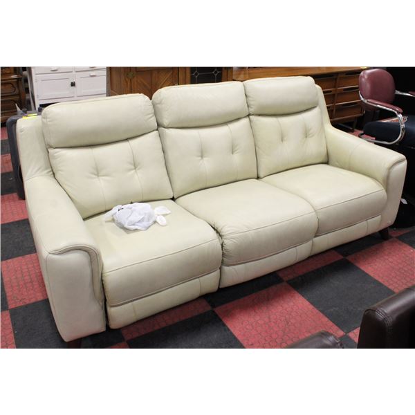 NEW GENUINE LEATHER EGGSHELL ELECTRIC RECLINING