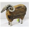 Image 1 : WOODEN + WELDED RAM DECOR PIECE APPROX 7.5" TALL