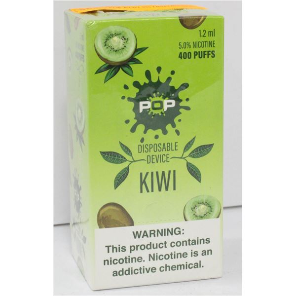 BOX W/10 POP KIWI 5% DISPOSABLE E-CIGS