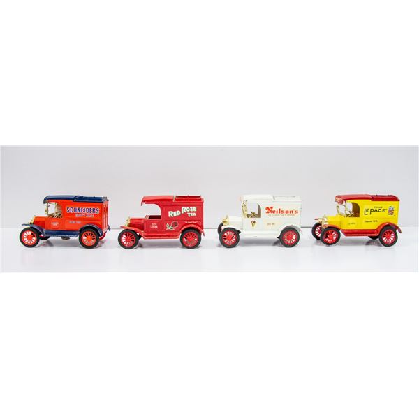 4 DIE CAST METAL TRUCK PIGGY BANKS ESTATE