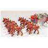 Image 2 : 8 BUDWEISER CAST IRON HORSES & BEER WAGON