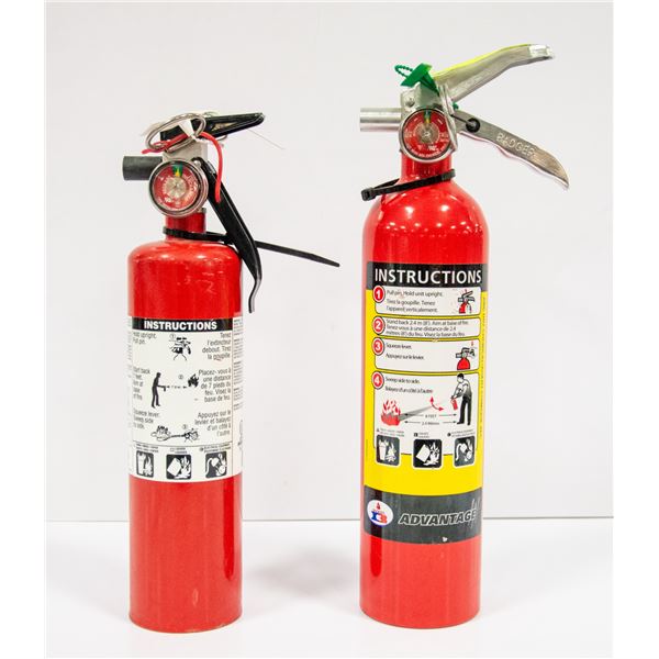 2 X 1-2LBS CHARGED FIRE EXTINGUISHERS GREAT FOR RV