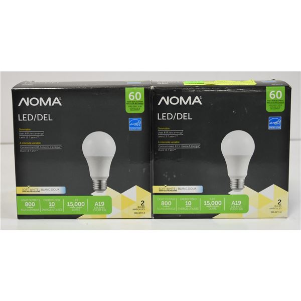 NEW LOT WITH 4 NOMA 9W=60WATT LED LIGHTBULBS