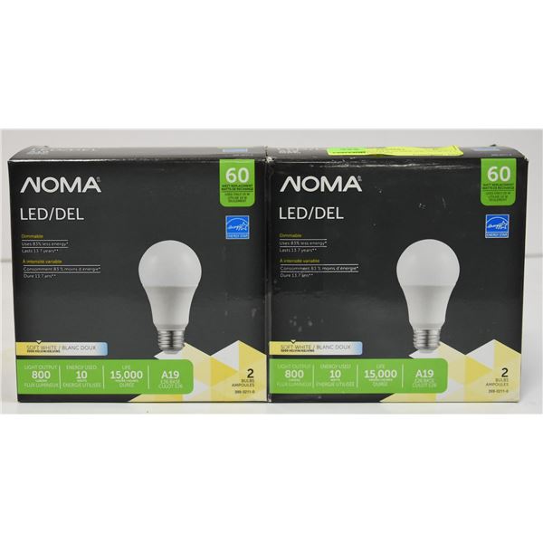 NEW LOT WITH 4 NOMA 9W=60WATT LED LIGHTBULBS