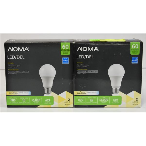 NEW LOT WITH 4 NOMA 9W=60WATT LED LIGHTBULBS