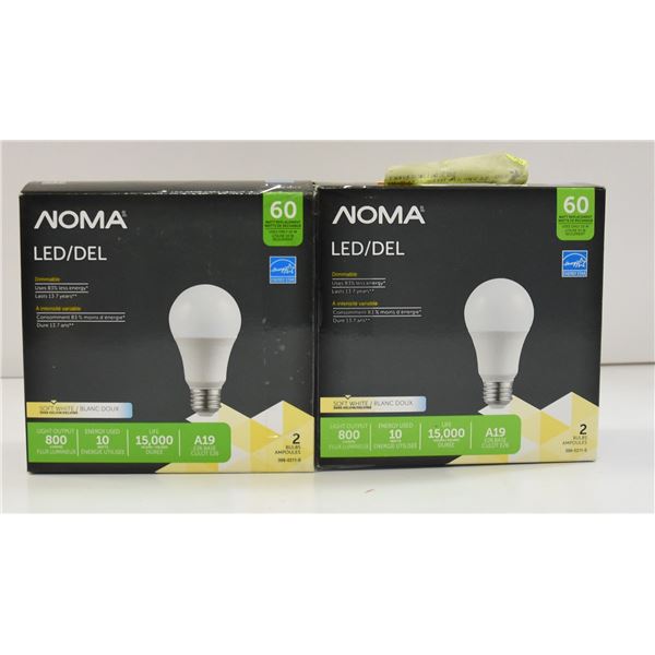 NEW LOT WITH 4 NOMA 9W=60WATT LED LIGHTBULBS