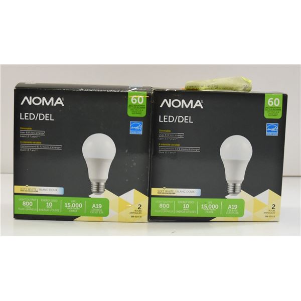 NEW LOT WITH 4 NOMA 9W=60WATT LED LIGHTBULBS