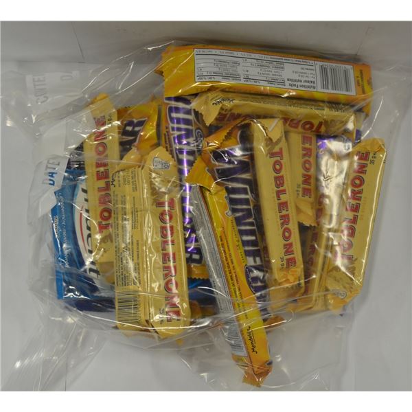 BAG OF ASSORTED CHOCOLATE BARS + CANDY & MORE