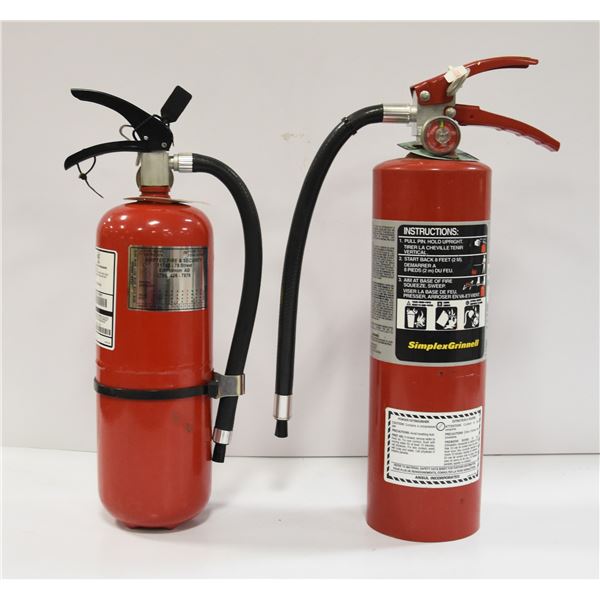 2 CHARGED FIRE EXTINGUISHERS BETWEEN 5-7LBS