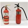 2 CHARGED FIRE EXTINGUISHERS BETWEEN 5-7LBS