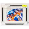 Image 1 : FRAMED WAYNE GRETZKY OILERS PHOTO APPROX 12" X 15"