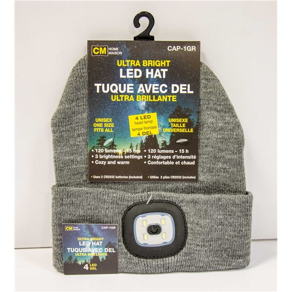 BRAND NEW GREY LED TOQUE