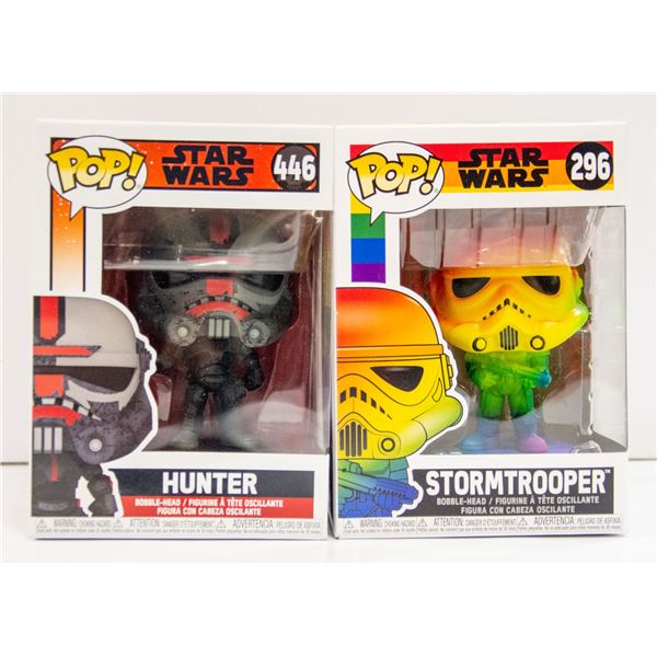 FUNKO POPS STARWARS - STORMTROOPER 296 + HUNTER