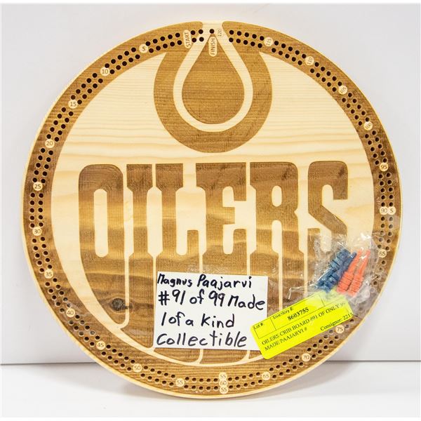 OILERS CRIB BOARD #91 OF ONLY 99 MADE PAAJARVI #