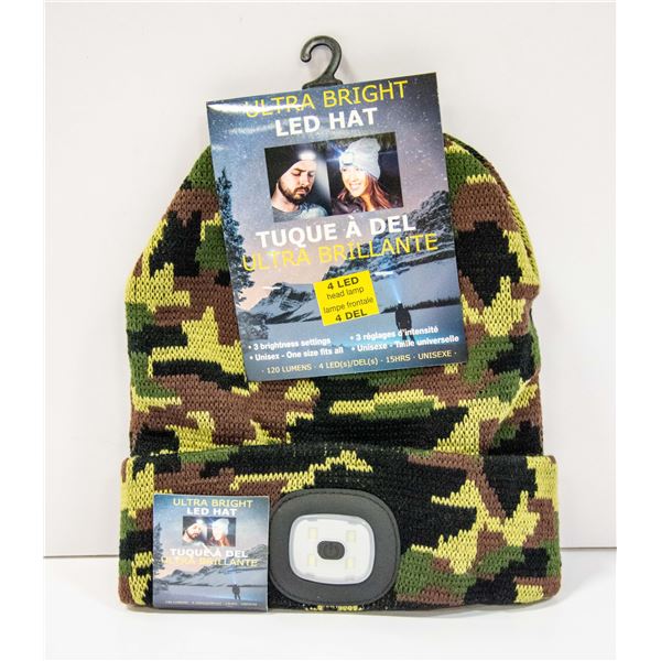 NEW CAMO GREEN COLOURED LED HAT