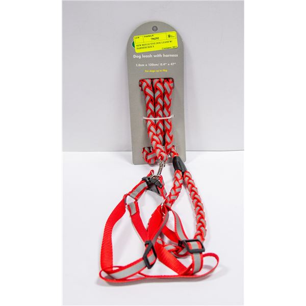 NEW REFLECTIVE DOG LEASH W/ HARNESS SIZE S