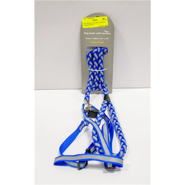 NEW REFLECTIVE DOG LEASH W/ HARNESS SIZE S