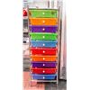 10 DRAWER ORGANIZER MULTI-COLOURED W/ WHEELS