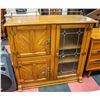 OAK CHINA CABINET APPROX H-40" W-18" L-44"