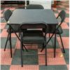 Image 1 : BLACK CARD TABLE + 4 PADDED FOLDING CHAIRS