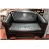 Image 1 : BLACK KIDS SIZED LEATHER COUCH 34" WIDE