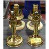 Image 1 : 2 PAIRS OF VINTAGE BRASS CANDLE HOLDERS