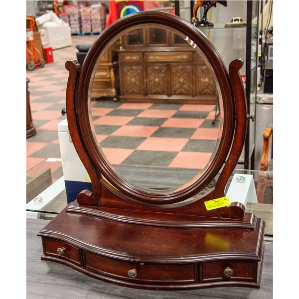 DRESSER TOP JEWELLRY BOX VANITY MIRROR - ESTATE