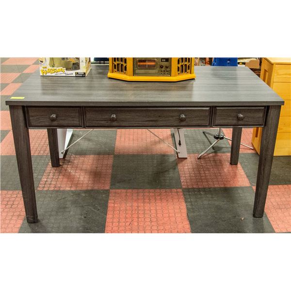 GREY 3 DRAWER DESK APPROX 56" X 28" X 30" TALL
