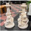 Image 1 : PAIR OF VINTAGE CHERUB CANDLE HOLDERS 13" TALL