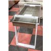 Image 2 : WHITE FRAME GLASS TOP SOFA TABLE