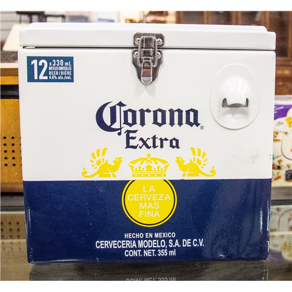 CORONA EXTRA METAL COOLER WITH BOTTLE OPENER