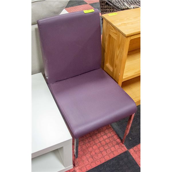 PURPLE LEATHER ACCENT CHAIR