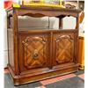 Image 1 : SOLID WOOD SERVING/BANQUET STYLE CABINET ON WHEELS