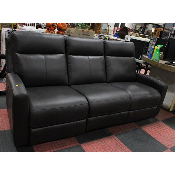 DARK BROWN GENUINE LEATHER ELECTRIC RECLINING SOFA
