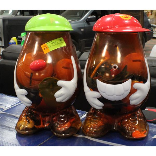 2 LARGE MR POTATO HEAD WITH PIECES