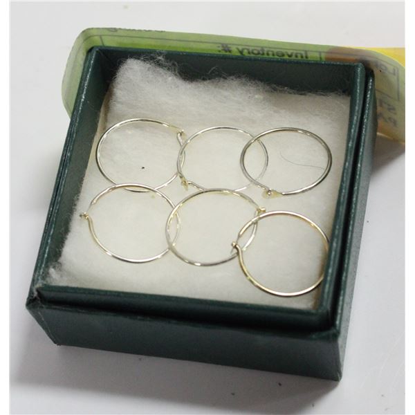 STAMPED .925 STERLING SILVER 3 PAIR HOOP EARRINGS