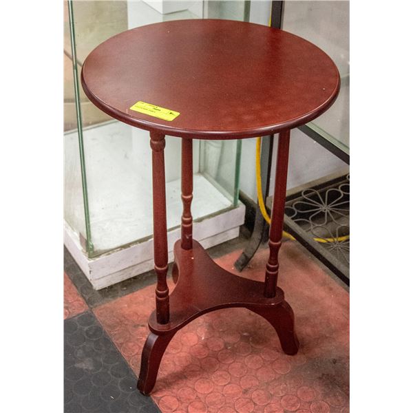 ROUND SIDE TABLE APPROX 23" TALL DIAMETER 15.5"