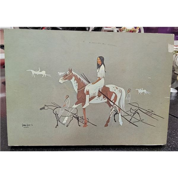 7 X 10 PAINTING ON WOOD PLAQUE BY SARAIN STUNYZ