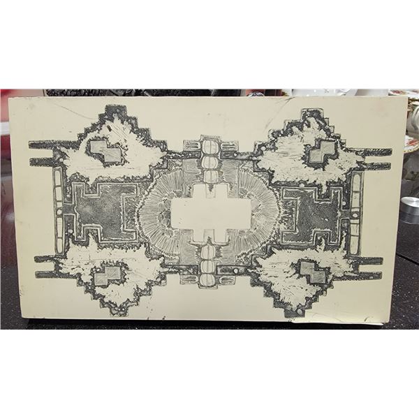 11 X 6-1/2 PAINTING ON WOOD PLAQUE BY WILMA SIMON