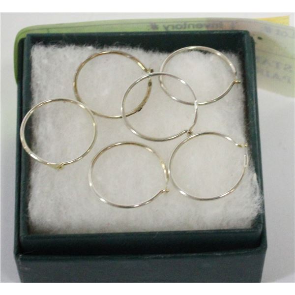 STAMPED .925 STERLING SILVER 3 PAIR HOOP EARRINGS