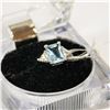 Image 2 : NEW .925 STERLING SILVER BLUE CUBIC ZIRCONIA RING