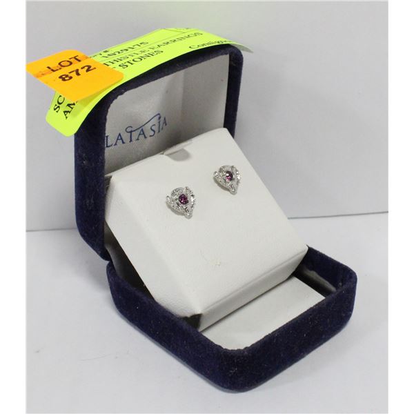 SCOTTISH THISTLE EARRINGS AMETHYST STONES