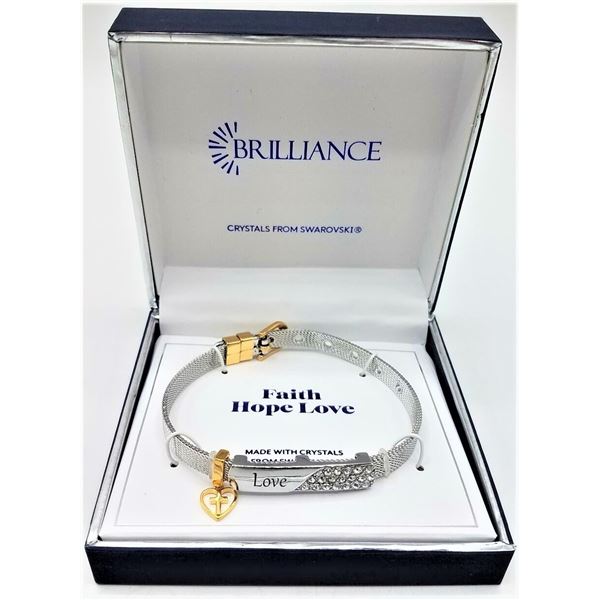 ESTATE BRILLIANCE SILVER PLATED BRACELETW/ CRYSTAL
